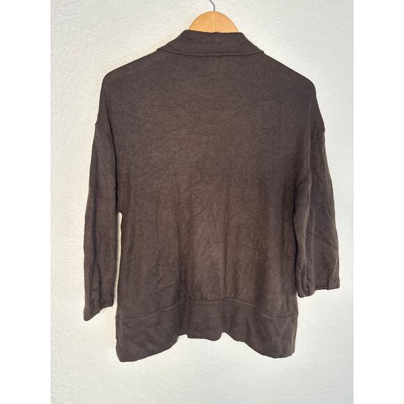 Loft Rabbit Hair Brown Sweater Cardigan Medium Cozy Preppy Grandma Winter Fall - Picture 4 of 6